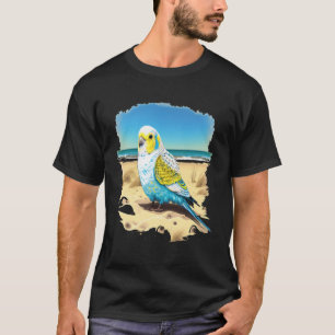 Budgie Budgerigar Parakeet Bird Ocean Beach Summer T-Shirt