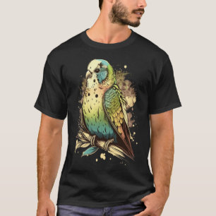 Budgie Budgerigar Parakeet Bird Retro Vintage 80s  T-Shirt