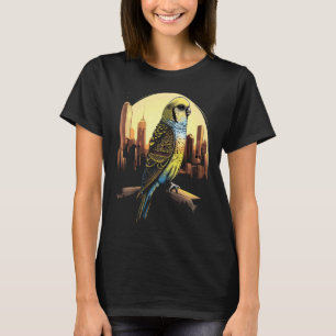 Budgie Budgerigar Parakeet City Skyline Parrot Bir T-Shirt