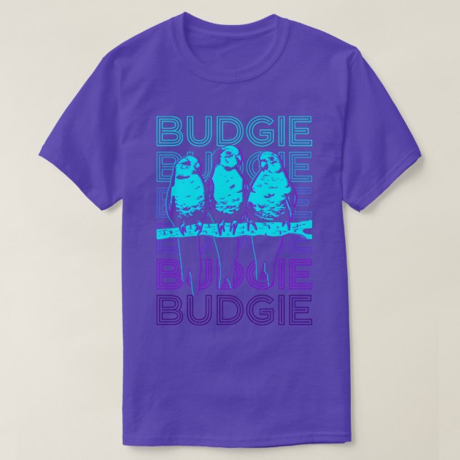 Budgie Budgerigar Parakeet Retro Gift T-Shirt (Design Front)
