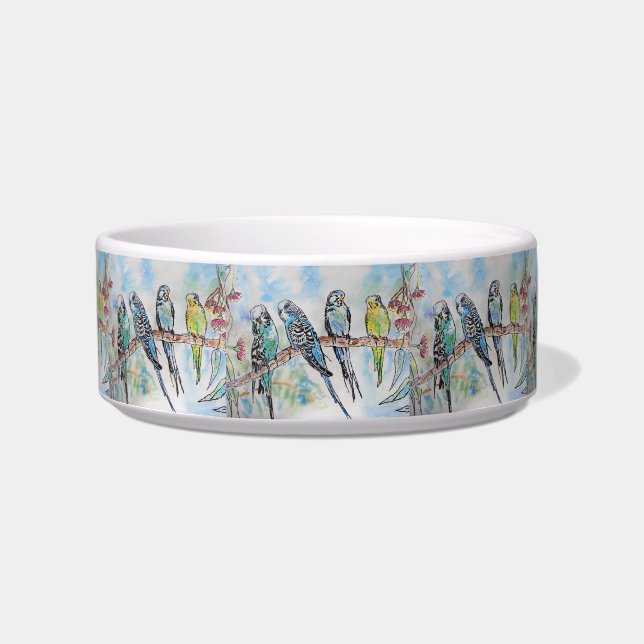 Budgie budgerigars birds pretty Bird Drink Bowl (Front)