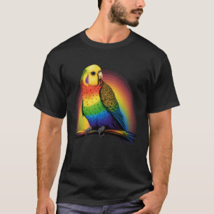 Budgie Budgies Birds Rainbow Budgerigar Parakeet   T-Shirt