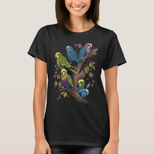 Budgie Budgies Budgerigar Parakeet Birds  2 T-Shirt (Front)