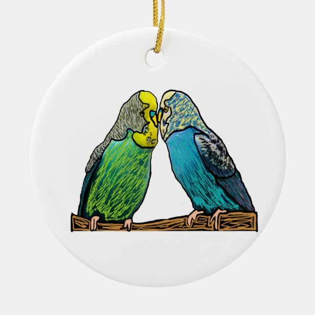 Budgie Ceramic Tree Decoration (Front)