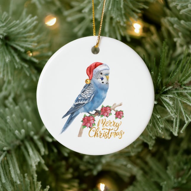 Budgie Christmas Ceramic Tree Decoration (Tree)
