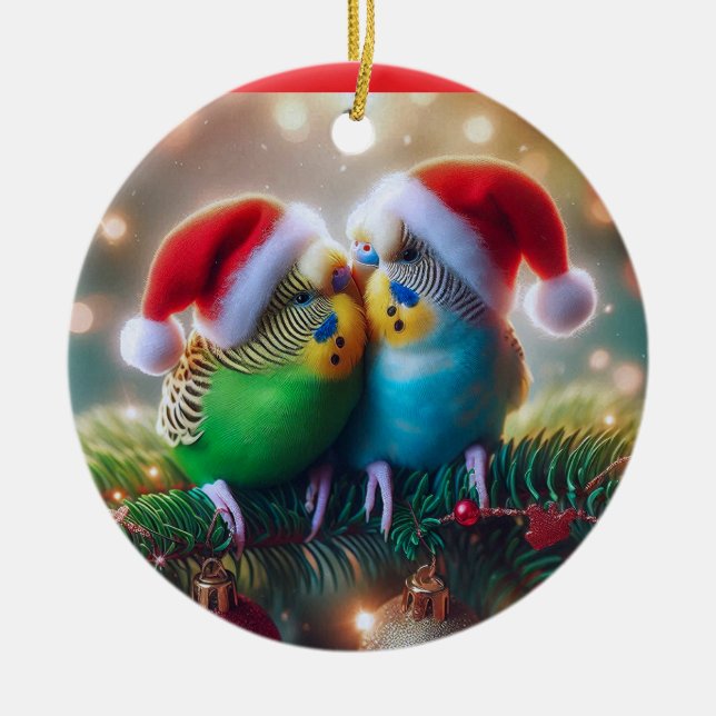 Budgie Christmas Ornament (Front)