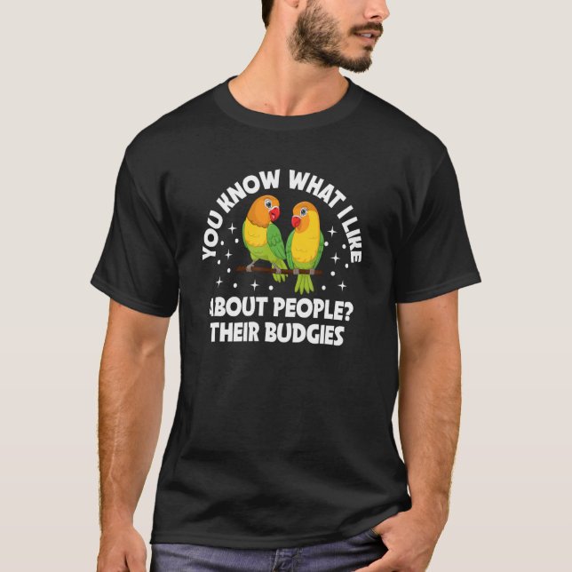 Budgie   Colourful   Cute Bird Meme Parrot Mum Dad T-Shirt (Front)