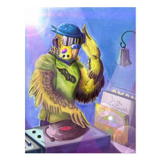 Budgie DJ Postcard