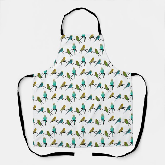 Budgie Frenzy All Over Print Apron (Front)
