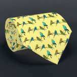 Budgie Frenzy Tie (Yellow)<br><div class="desc">Green and Blue Budgies</div>