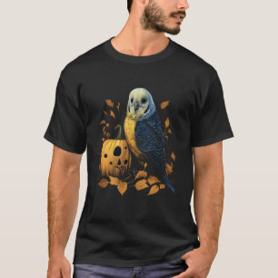 Budgie Halloween Pumpkin Budgerigar Parakeet Bird  T-Shirt