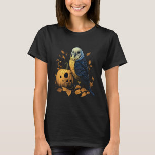 Budgie Halloween Pumpkin Budgerigar Parakeet Bird  T-Shirt