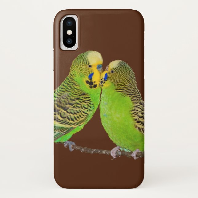 Budgie Kisses iPhone X Case (Back)