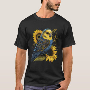 Budgie Mom Budgerigar Sunflower Parakeet Bird Moth T-Shirt