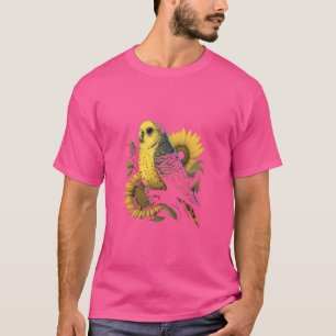 Budgie Mum Budgerigar Sunflower Parakeet Bird funn T-Shirt