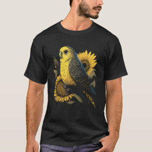 Budgie Mum Budgerigar Sunflower Parakeet Bird Moth T-Shirt