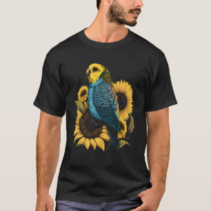 Budgie Mum Budgerigar Sunflower Parakeet Bird Moth T-Shirt
