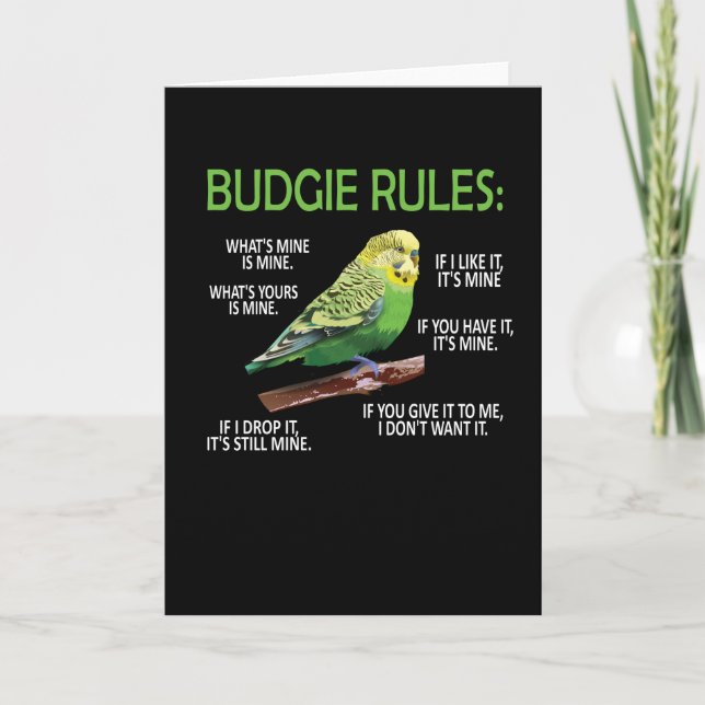 Budgie Owner Budgie Lover Parakeet Bird Budgerigar Card (Front)