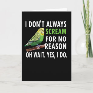 Budgie Owner Budgie Lover Parakeet Bird Budgerigar Card