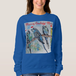 Budgie Parakeet Budgerigar Womens Funny Christmas Sweatshirt
