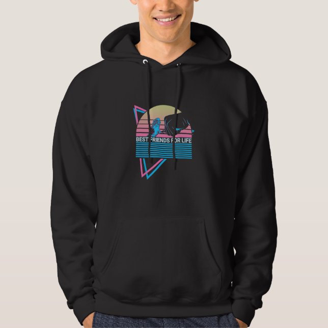Budgie Parakeet Retro Best Friends For Life Hoodie (Front)