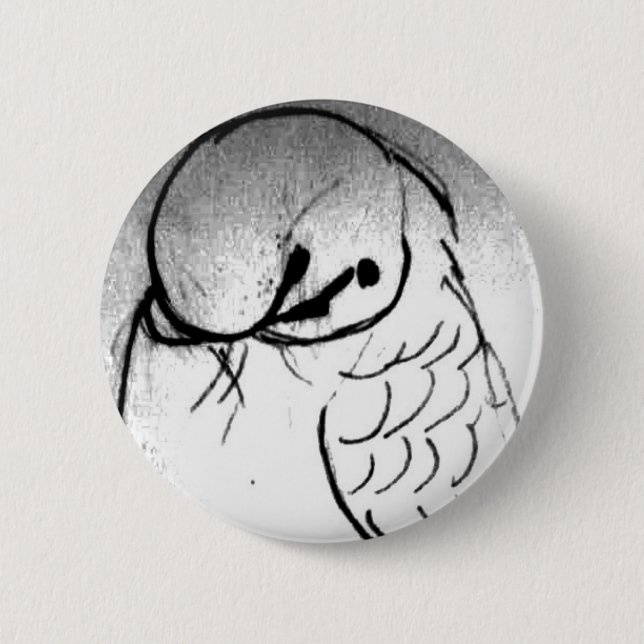 Budgie Portrait 6 Cm Round Badge (Front)