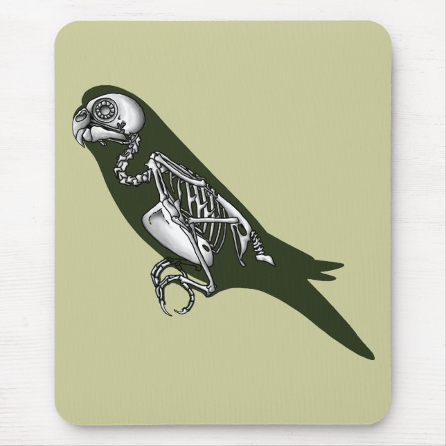 Budgie skeleton mouse mat (Front)