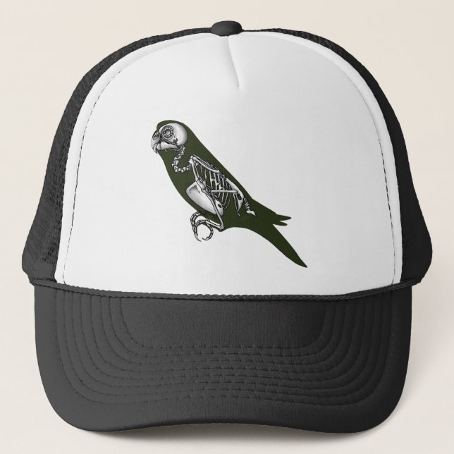 Budgie skeleton trucker hat (Front)