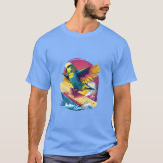 Budgie Surfboard Budgerigar Parakeet Bird Kawaii f T-Shirt