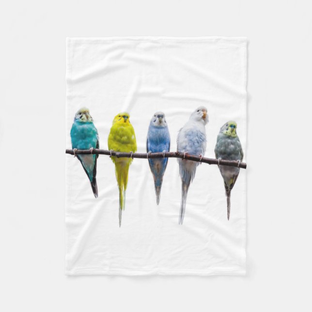 Budgies Fleece Blanket (Front)