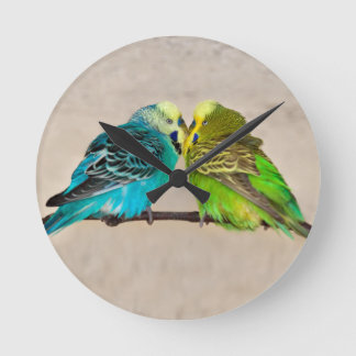 Budgies in Love Clock