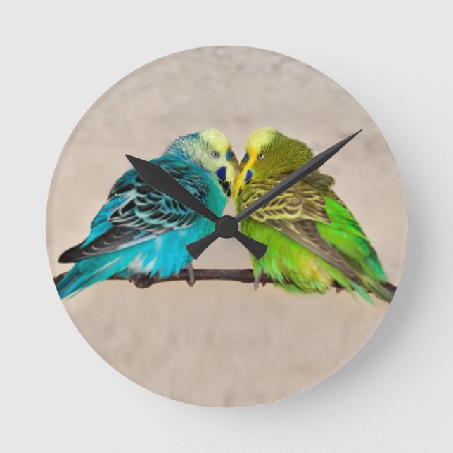 Budgies in Love Clock (Front)