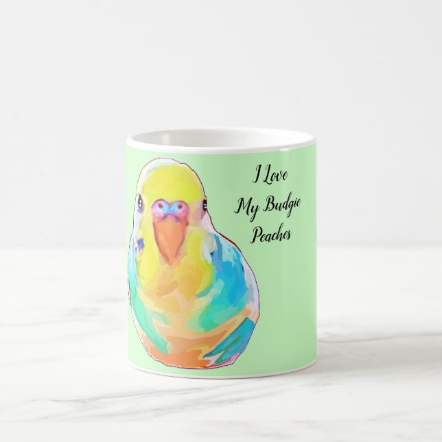 Budgie's Name Pretty Budgerigar Parakeet Pet Bird Coffee Mug (Center)