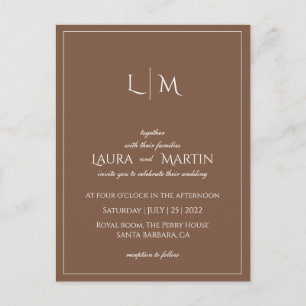 Budjet Elegance terracotta text based and monogram Postcard