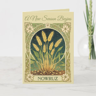 Buds of Nowruz Elegant Art Nouveau Botanical  Card