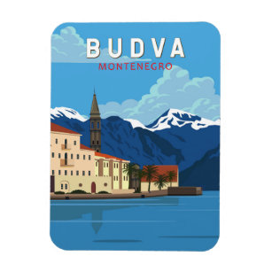 Budva Montenegro Retro Travel Art Vintage  Magnet