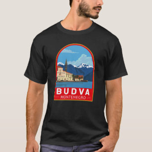 Budva Montenegro Retro Travel Art Vintage  T-Shirt