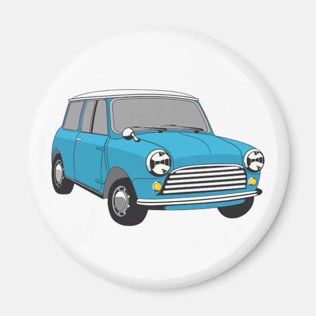 Bue British Oldtimer Mini Cooper Magnet (Front)