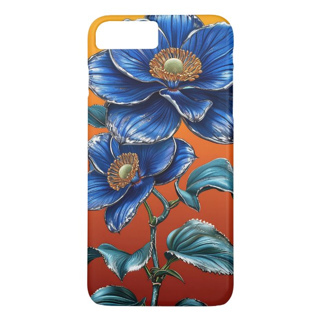 Bue flowers Case-Mate iPhone case (Back)