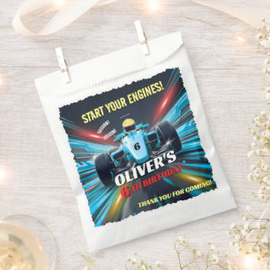 Bue Grand Prix Racing Car Birthday Favour Bags