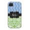 Bue Green Dual Pattern monogrammed iPhone4/4s case