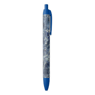 Bue Grey Black Marble & Beige Veins Blue Ink Pen