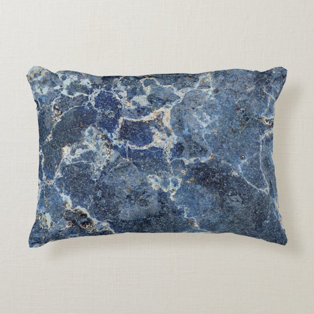 Bue Grey Black Marble & Beige Veins Decorative Cushion (Front)