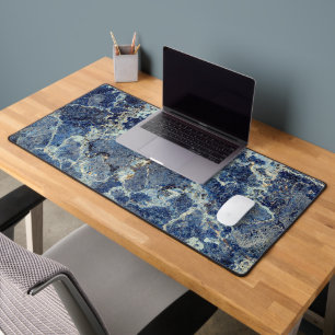Bue Grey Black Marble & Beige Veins Desk Mat