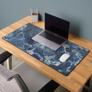 Bue Grey Black Marble & Beige Veins Desk Mat
