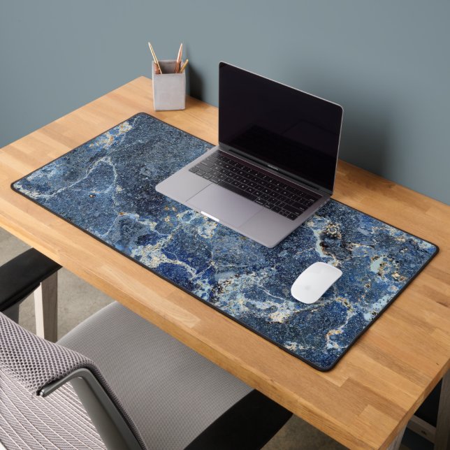 Bue Grey Black Marble & Beige Veins Desk Mat (Office 2)
