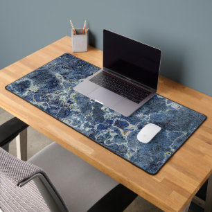 Bue Grey Black Marble & Beige Veins Desk Mat