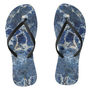 Bue Grey Black Marble & Beige Veins Flip Flops