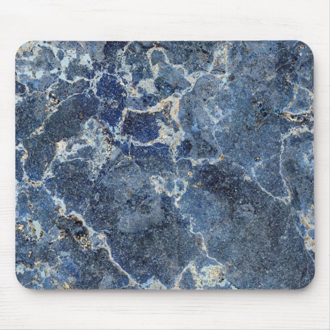 Bue Grey Black Marble & Beige Veins Mouse Mat (Front)