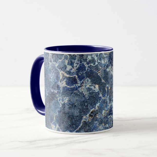 Bue Grey Black Marble & Beige Veins Mug (Front Left)